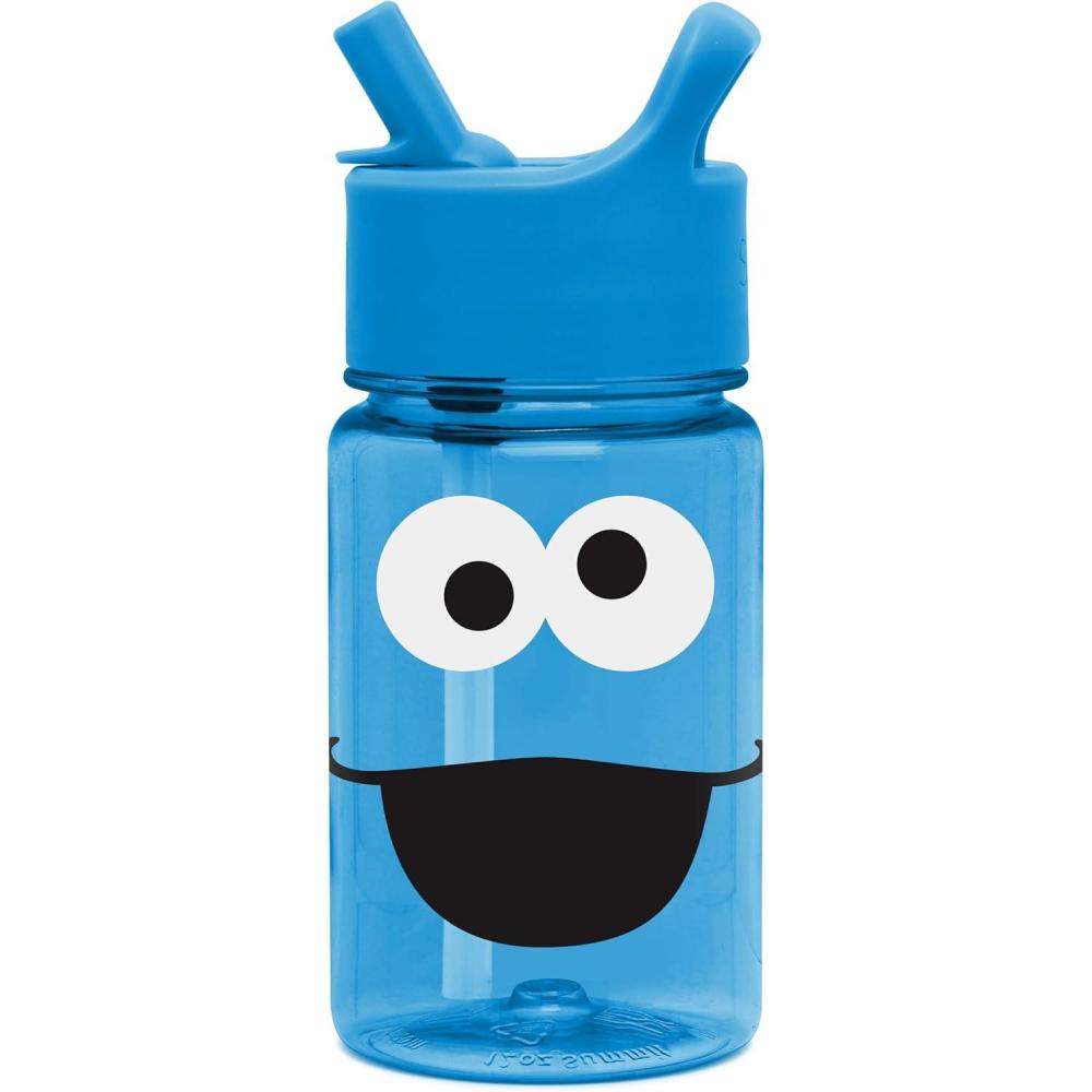 imageSimple Modern Star Wars The Mandalorian Baby Yoda Grogu Kids Water Bottle Plastic BPAFree Tritan Cup with Leak Proof Straw Lid  Durable for Toddlers Boys  Summit Collection  12ozSesame Street Cookie Monster Big Face