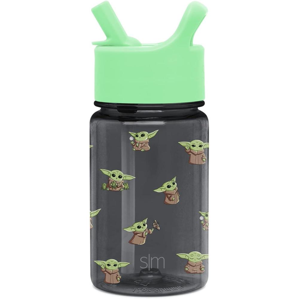 imageSimple Modern Star Wars The Mandalorian Baby Yoda Grogu Kids Water Bottle Plastic BPAFree Tritan Cup with Leak Proof Straw Lid  Durable for Toddlers Boys  Summit Collection  12ozStar WarsGrogu Force Strong