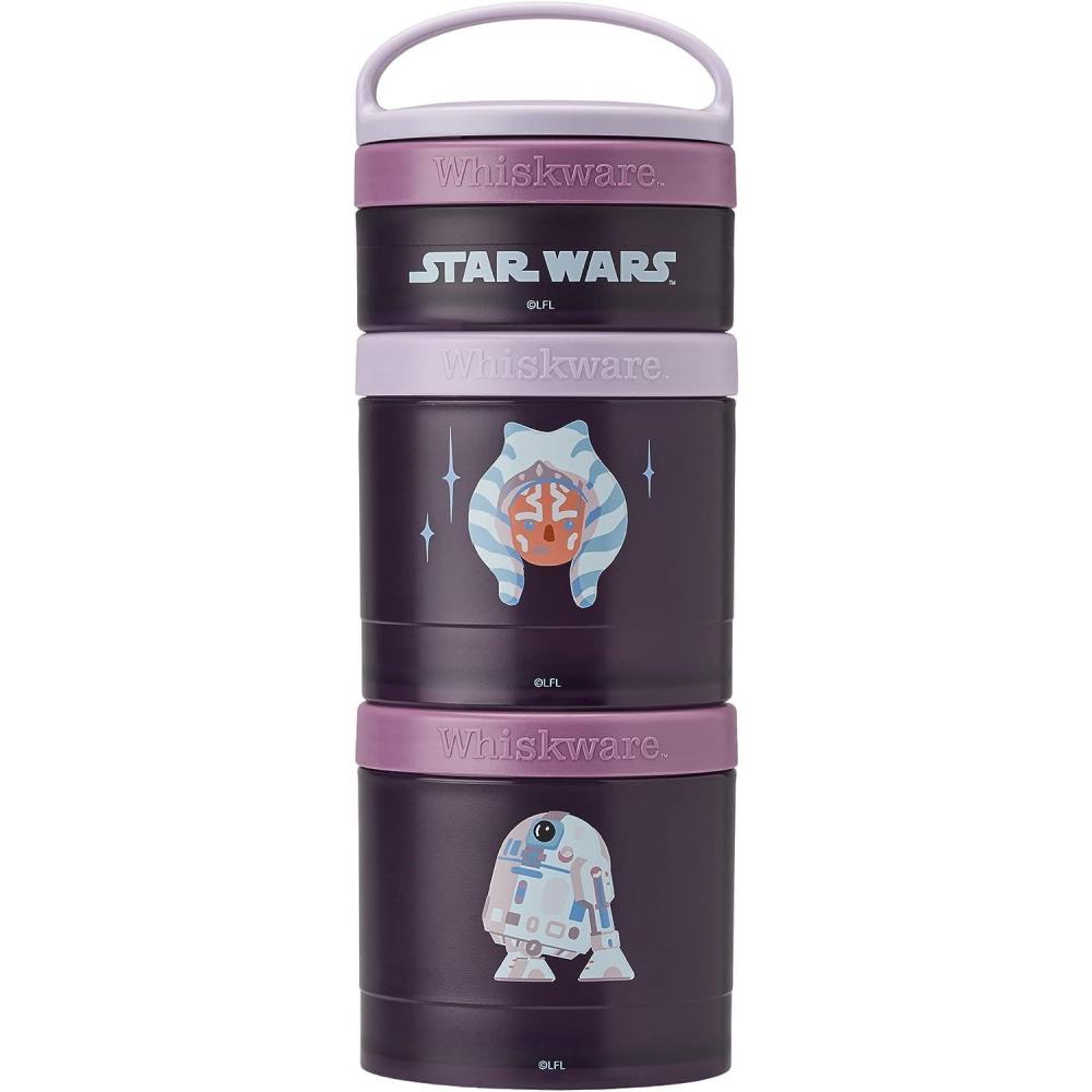 imageWhiskware Star Wars Stackable Snack Containers for Kids and Toddlers 3 Stackable Snack Cups for School or Travel Ashoka and R2D2