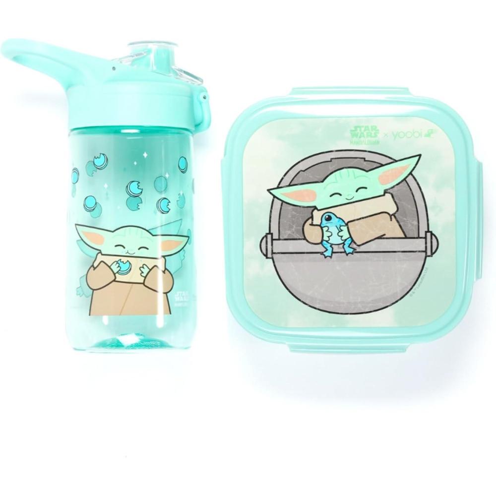 imageYoobi  Star Wars X Classic Black Bento Box and Ice Pack or Kids ampamp Tweens  3 Compartment Lunch Box Dishwasher ampamp Microwave Safe  BPA ampamp PVC Free LeakproofStar Wars Grogu Set