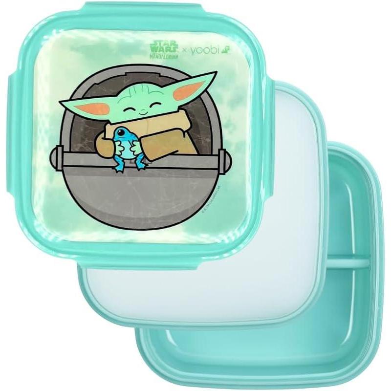 imageYoobi  Star Wars X Classic Black Bento Box and Ice Pack or Kids ampamp Tweens  3 Compartment Lunch Box Dishwasher ampamp Microwave Safe  BPA ampamp PVC Free LeakproofStar Wars The Mandalorian