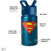imageSimple Modern Kids Summit Water Bottle with Straw Lid  Star Wars R2D2 14oz Stainless Steel Cup Insulated Tumbler for Toddlers Boys School  R2D2DC Comics Superman