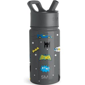 imageSimple Modern Kids Summit Water Bottle with Straw Lid  Star Wars R2D2 14oz Stainless Steel Cup Insulated Tumbler for Toddlers Boys School  R2D2DC Comics Batman POW