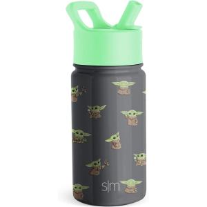 imageSimple Modern Kids Summit Water Bottle with Straw Lid  Star Wars R2D2 14oz Stainless Steel Cup Insulated Tumbler for Toddlers Boys School  R2D2Star WarsGrogu Force Strong