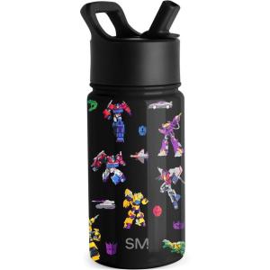 imageSimple Modern Kids Summit Water Bottle with Straw Lid  Star Wars R2D2 14oz Stainless Steel Cup Insulated Tumbler for Toddlers Boys School  R2D2Transformer Block Nation