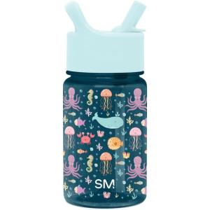 imageSimple Modern Star Wars The Mandalorian Baby Yoda Grogu Kids Water Bottle Plastic BPAFree Tritan Cup with Leak Proof Straw Lid  Durable for Toddlers Boys  Summit Collection  12oz Under the Sea