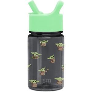 imageSimple Modern Star Wars The Mandalorian Baby Yoda Grogu Kids Water Bottle Plastic BPAFree Tritan Cup with Leak Proof Straw Lid  Durable for Toddlers Boys  Summit Collection  12ozStar WarsGrogu Force Strong
