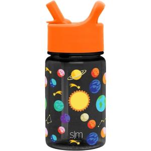 imageSimple Modern Star Wars The Mandalorian Baby Yoda Grogu Kids Water Bottle Plastic BPAFree Tritan Cup with Leak Proof Straw Lid  Durable for Toddlers Boys  Summit Collection  12oz Solar System