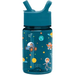 imageSimple Modern Star Wars The Mandalorian Baby Yoda Grogu Kids Water Bottle Plastic BPAFree Tritan Cup with Leak Proof Straw Lid  Durable for Toddlers Boys  Summit Collection  12ozBlippi Space