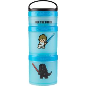 imageWhiskware Star Wars Stackable Snack Containers for Kids and Toddlers 3 Stackable Snack Cups for School or Travel Mando Grogu and ShipLuke Skywalker and Darth Vader