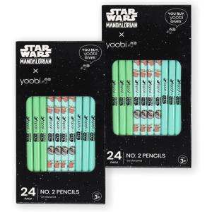 imageYoobi Star Wars X 2 Pencils  PreSharpened Green ampamp Teal Pencils with Erasers featuring Grogu  Fun Addition for Kids ampamp Adults  2 Packs of 24Star Wars