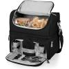 imagePICNIC TIME Star Wars Mandalorian Grogu Pranzo Lunch Bag Insulated Lunch Box with Utensil Set Lunch Cooler Bag BlackStar Wars Darth Vader  Black