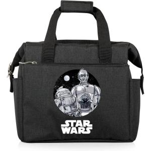 imagePICNIC TIME Star Wars Mandalorian Grogu On The Go Lunch Bag Soft Cooler Lunch Box Insulated Lunch Bag Heathered GrayStar Wars Droids  Black
