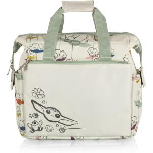 imagePICNIC TIME Star Wars Mandalorian Grogu On The Go Lunch Bag Soft Cooler Lunch Box Insulated Lunch Bag Heathered GrayStar Wars Mandalorian Grogu  Cream with Floral Pattern