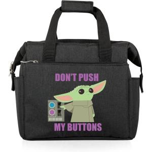 imagePICNIC TIME Star Wars Mandalorian Grogu On The Go Lunch Bag Soft Cooler Lunch Box Insulated Lunch Bag Heathered GrayStar Wars Mandalorian Grogu Buttons  Black