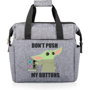 imagePICNIC TIME Star Wars Mandalorian Grogu On The Go Lunch Bag Soft Cooler Lunch Box Insulated Lunch Bag Heathered GrayStar Wars Mandalorian Grogu Buttons  Heathered Gray