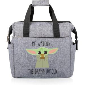 imagePICNIC TIME Star Wars Mandalorian Grogu On The Go Lunch Bag Soft Cooler Lunch Box Insulated Lunch Bag Heathered GrayStar Wars Mandalorian Grogu Drama  Heathered Gray