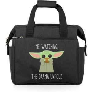 imagePICNIC TIME Star Wars Mandalorian Grogu On The Go Lunch Bag Soft Cooler Lunch Box Insulated Lunch Bag Heathered GrayStar Wars Mandalorian Grogu Drama  Black
