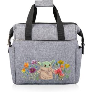 imagePICNIC TIME Star Wars Mandalorian Grogu On The Go Lunch Bag Soft Cooler Lunch Box Insulated Lunch Bag Heathered GrayStar Wars Mandalorian Grogu Flowers  Heathered Gray