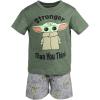 imageSTAR WARS The Mandalorian The Child TShirt and French Terry Shorts Outfit Set Infant to Big KidGreen  Grey