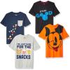 imageAmazon Essentials Disney  Marvel  Star Wars Boys and Toddlers ShortSleeve TShirts Previously Spotted Zebra MultipacksNavyGreyOrangeMickey Snacks