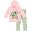 imageSTAR WARS The Mandalorian The Child Girls Pullover Hoodie and Leggings Outfit Set Infant to Big KidPinkGreen