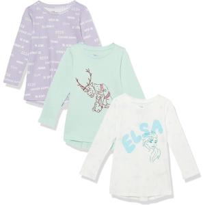 imageAmazon Essentials Disney  Marvel  Star Wars  Frozen  Princess Girls and Toddlers LongSleeve Tunic TShirts Pack of 3Frozen Friends