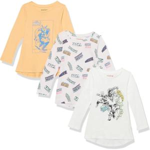 imageAmazon Essentials Disney  Marvel  Star Wars  Frozen  Princess Girls and Toddlers LongSleeve Tunic TShirts Pack of 3Marvel Thor
