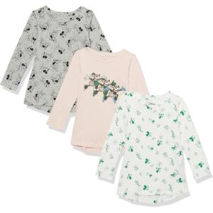 imageAmazon Essentials Disney  Marvel  Star Wars  Frozen  Princess Girls and Toddlers LongSleeve Tunic TShirts Pack of 3Minnie Joy