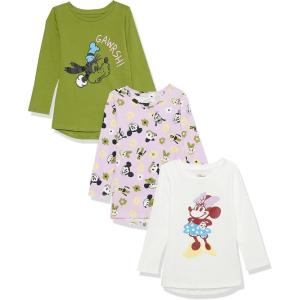 imageAmazon Essentials Disney  Marvel  Star Wars  Frozen  Princess Girls and Toddlers LongSleeve Tunic TShirts Pack of 3Minnie and Friends