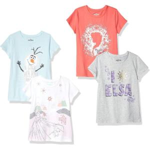 imageAmazon Essentials Disney  Marvel  Star Wars  Frozen  Princess Girls and Toddlers ShortSleeve TShirts MultipacksBlueGreyWhiteFrozen Elsa  Olaf