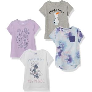 imageAmazon Essentials Disney  Marvel  Star Wars  Frozen  Princess Girls and Toddlers ShortSleeve TShirts MultipacksFrozenTie Dye