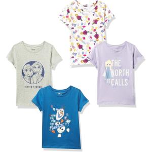 imageAmazon Essentials Disney  Marvel  Star Wars  Frozen  Princess Girls and Toddlers ShortSleeve TShirts MultipacksGreyPurpleBlueFrozen 2 Stronger Together