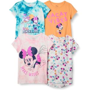 imageAmazon Essentials Disney  Marvel  Star Wars  Frozen  Princess Girls and Toddlers ShortSleeve TShirts MultipacksMinnieBeach
