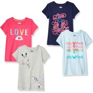 imageAmazon Essentials Disney  Marvel  Star Wars  Frozen  Princess Girls and Toddlers ShortSleeve TShirts MultipacksMinnieGirl Power