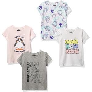 imageAmazon Essentials Disney  Marvel  Star Wars  Frozen  Princess Girls and Toddlers ShortSleeve TShirts MultipacksPinkGreyStar Wars Rebel