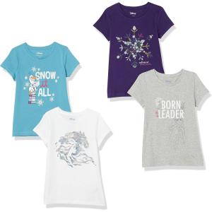 imageAmazon Essentials Disney  Marvel  Star Wars  Frozen  Princess Girls and Toddlers ShortSleeve TShirts MultipacksPurpleBlueGreyFrozen 2 Born Leader