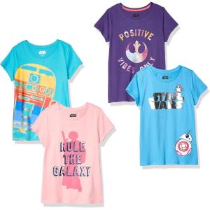 imageAmazon Essentials Disney  Marvel  Star Wars  Frozen  Princess Girls and Toddlers ShortSleeve TShirts MultipacksStar Wars Rule the Galaxy
