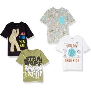 imageAmazon Essentials Disney  Marvel  Star Wars Boys and Toddlers ShortSleeve TShirts Previously Spotted Zebra MultipacksBlackOliveWhite Star Wars