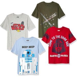 imageAmazon Essentials Disney  Marvel  Star Wars Boys and Toddlers ShortSleeve TShirts Previously Spotted Zebra MultipacksBlue Star Wars Beep BeepGreenGrey Star WarsRed Darth Vader