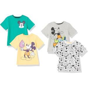 imageAmazon Essentials Disney  Marvel  Star Wars Boys and Toddlers ShortSleeve TShirts Previously Spotted Zebra MultipacksGreenOrangeYellowMickey Print