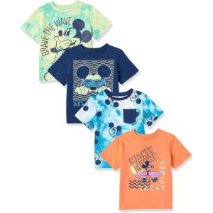 imageAmazon Essentials Disney  Marvel  Star Wars Boys and Toddlers ShortSleeve TShirts Previously Spotted Zebra MultipacksMickeyBeach