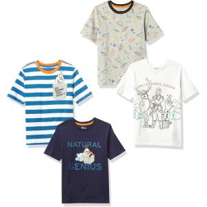 imageAmazon Essentials Disney  Marvel  Star Wars Boys and Toddlers ShortSleeve TShirts Previously Spotted Zebra MultipacksNavyGreyWhite  Frozen 2Genius