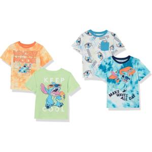 imageAmazon Essentials Disney  Marvel  Star Wars Boys and Toddlers ShortSleeve TShirts Previously Spotted Zebra MultipacksStitch Beach