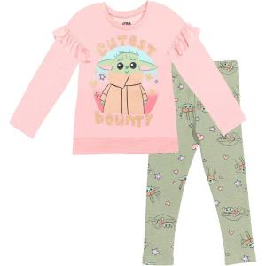imageSTAR WARS The Child Baby Girls TShirt and Leggings Outfit Set Infant to Big KidPink  Green