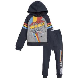 imageSTAR WARS The Mandalorian Fleece Pullover Hoodie and Pants Outfit Set Infant to Big Kid Sizes 12 Months  1820Gray  Navy