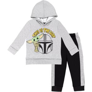 imageSTAR WARS The Mandalorian Fleece Pullover Hoodie and Pants Outfit Set Infant to Big Kid Sizes 12 Months  1820GrayBlack