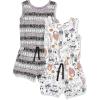 imageAmazon Essentials Disney  Marvel  Star Wars  Frozen  Princess Girls and Toddlers Knit Sleeveless Rompers Pack of 2Grey White Doodles