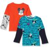 imageAmazon Essentials Disney  Marvel  Star Wars Boys and Toddlers LongSleeve 2in1 TShirts Pack of 2Mickey