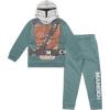 imageSTAR WARS Darth Vader Boba Fett The Mandalorian Fleece Pullover Hoodie and Pants Outfit Set Little Kid to Big KidGreen